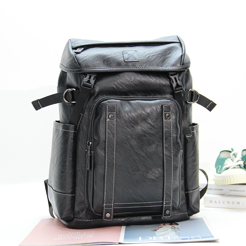 Trendy large-capacity backpack for men, business casual travel backpack, commuter laptop bag, Korean-style student schoolbag