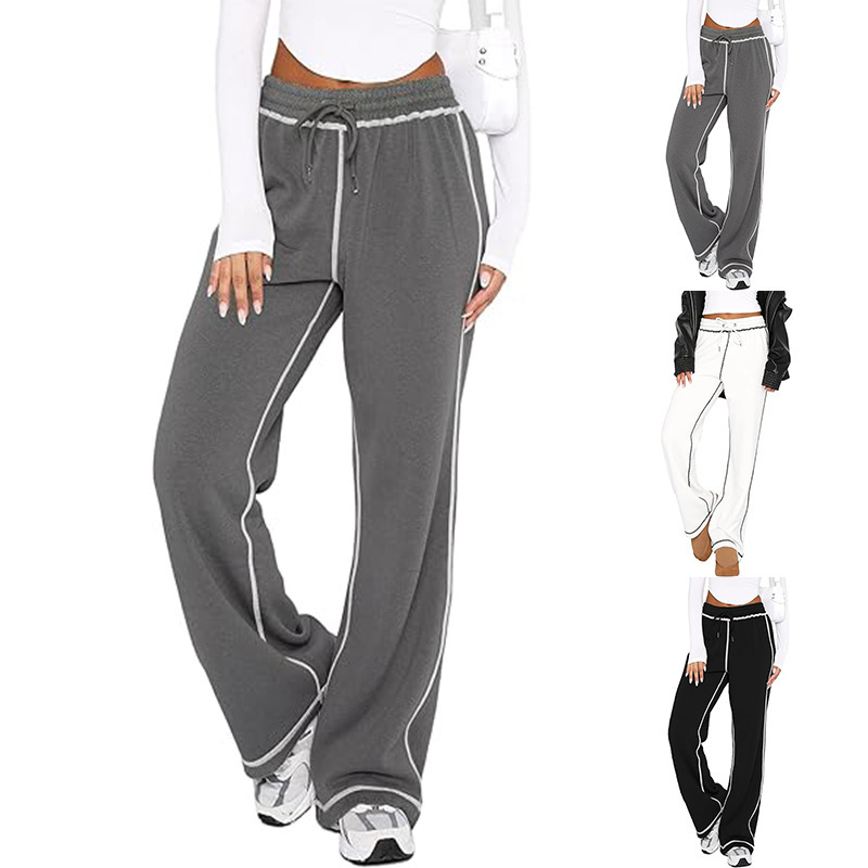 Cross-border Europe and America Amazon Autumn Women's Home Wear Jogging Casual Sports Pants Straight Leg Wide-leg Pants Sweatpants Pants Cross-border Europe and America Amazon Autumn Women's Home Wear Jogging Casual Sports Pants Straight Leg Wide-leg Pants Sweatpants Pants
