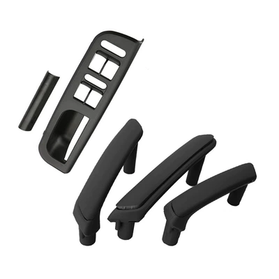 Suitable for Volkswagen Passat B5 B5.5 Old Passat Car Door Handle Handle Armrest Black Rice Gray (Armrest, handle, handle) - black-8-piece-set