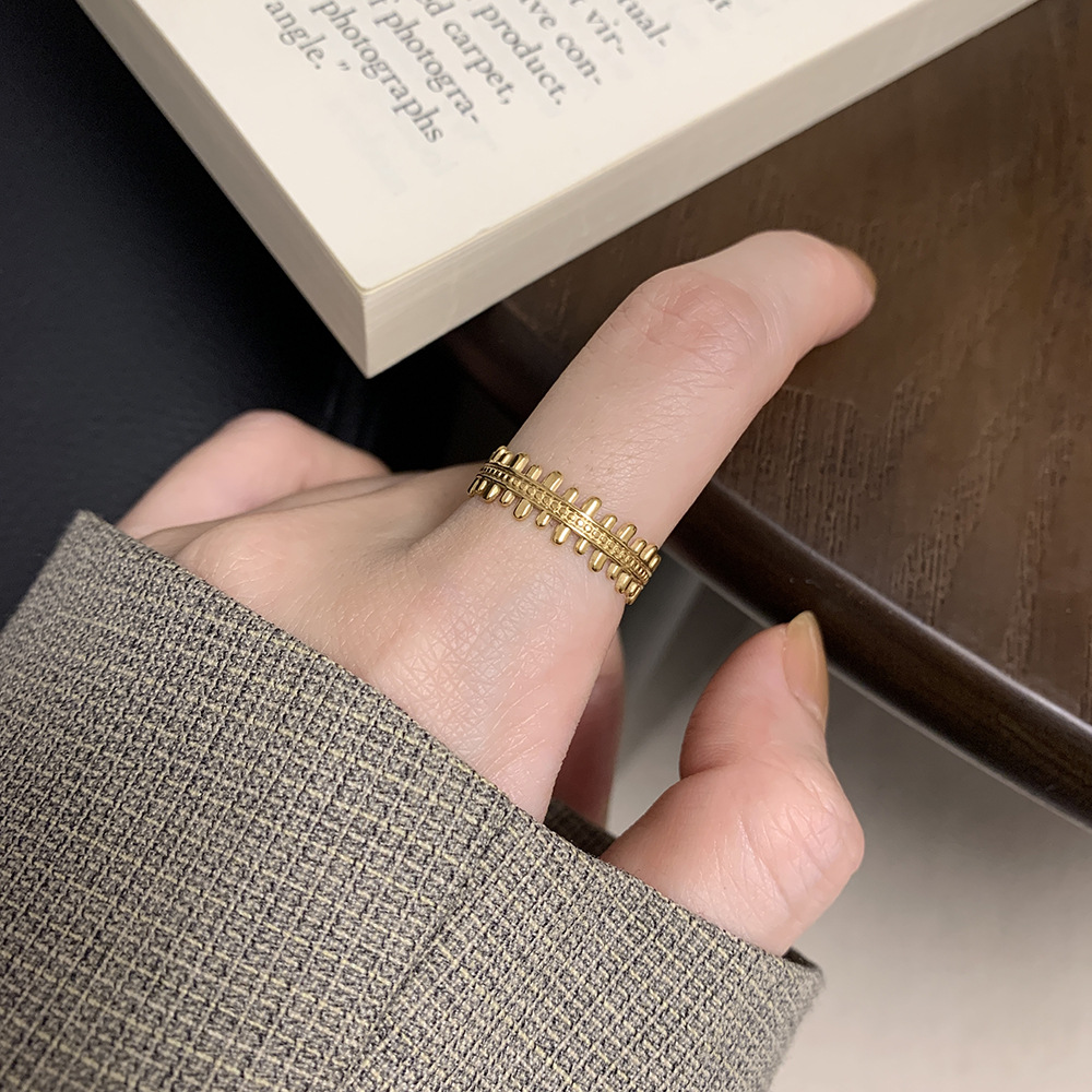 4g Weight Real Gold Plated Plating Material Open Rings Classification Adjustable Ring Size 1 Piece Quantity Daily Occasion 304 Stainless Steel Material Geometric Pattern Women's Gender Ethnic Style, Simple Style Style Waterproof Non Tarnish, Hollow Out Craft Real Gold Plated Geometric 304 Stainless Steel Ethnic Style Simple Style Waterproof Non Tarnish Open Rings 13