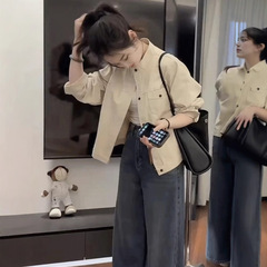 小个子立领棒球服短外套女春季新款宽松显瘦百搭简约工装夹克上衣