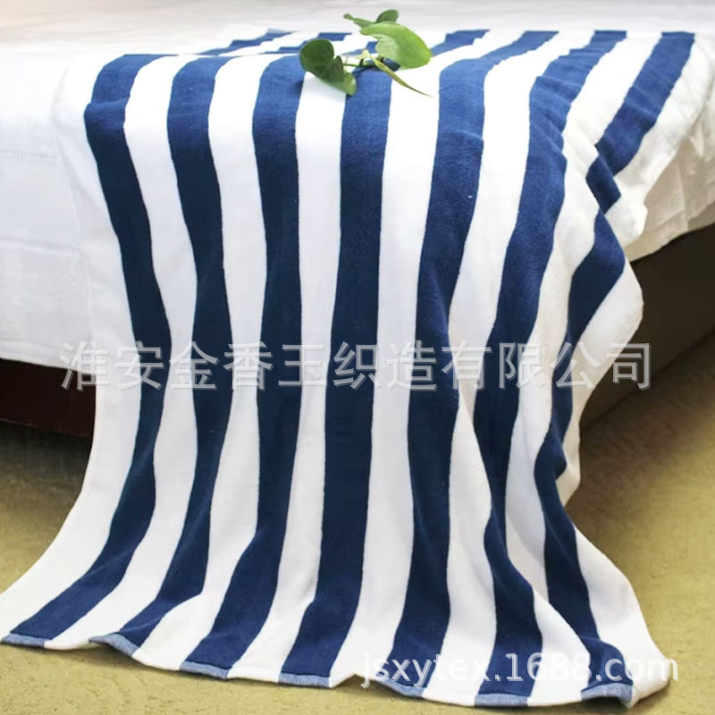 Jinxiangyu Blue and White Stripesd 75*150cm Hotel Use Stripesd Towel/Beach Towel