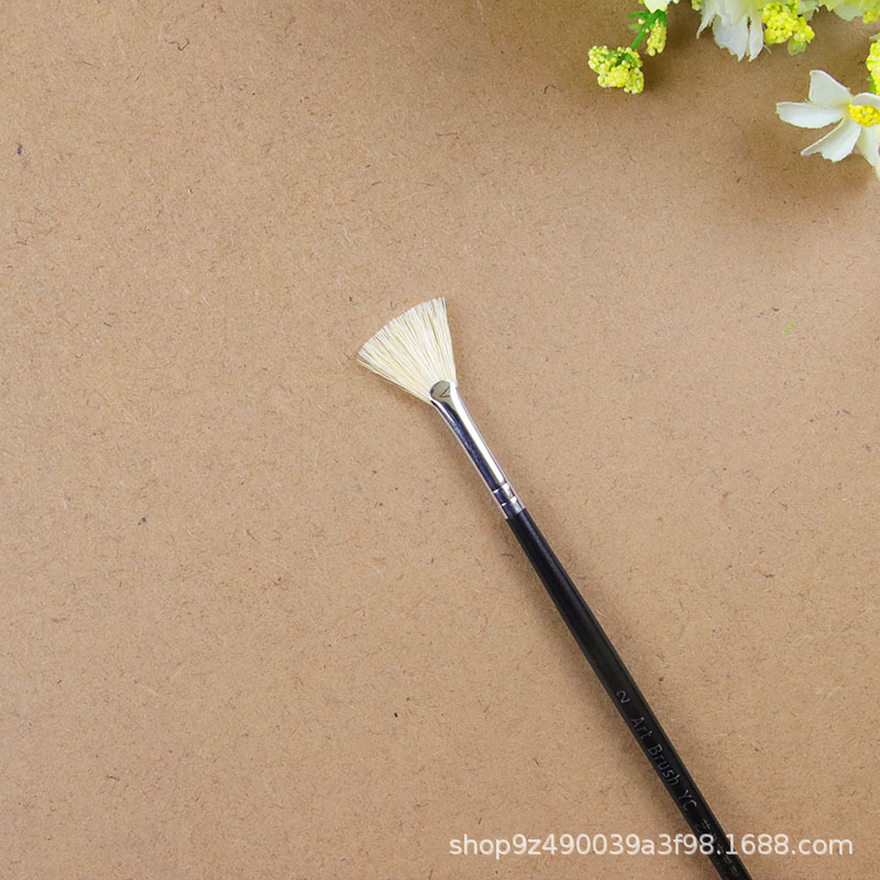 Pincel de cerdas de jabalí, pincel de pintura al óleo acrílico, pincel de pintura acrílica de acuarela gouache, pincel de abanico de cerdas de jabalí individual