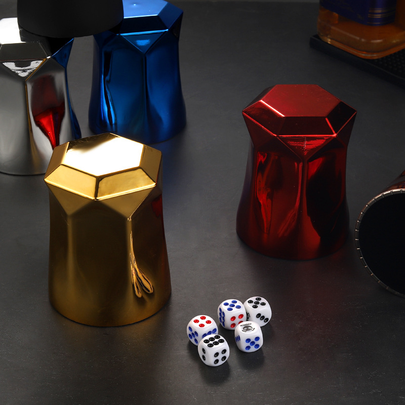 Diamante hexagonal galvanizado barra KTV rocker color de la noche bebida entretenimiento dados set de la barra