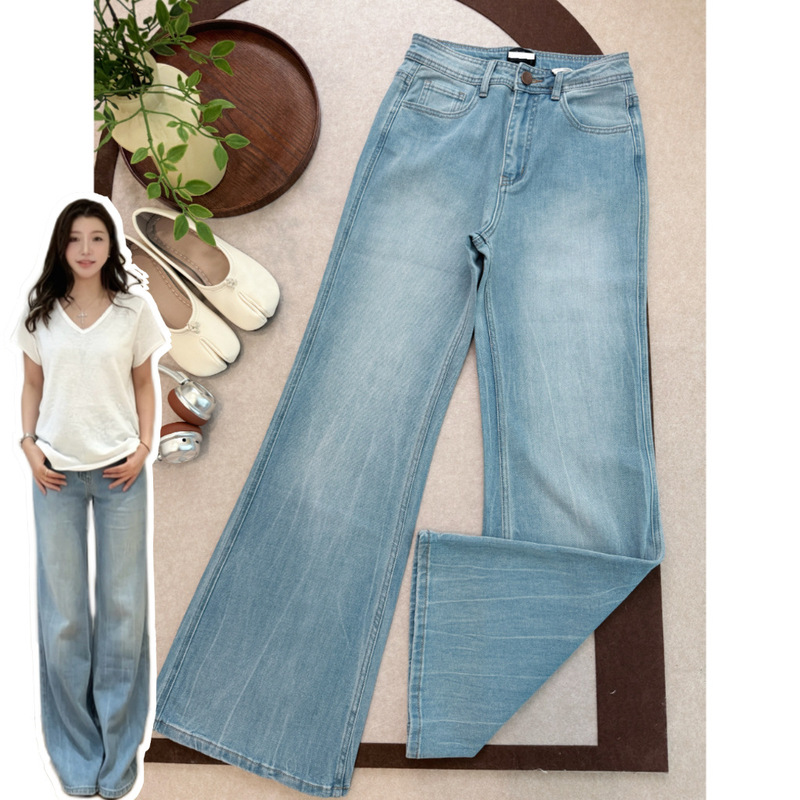 In Stock/Homegirl Fn* High-Elastic Electric Blue Flared Jeans for Women 2026 New Summer Thin Casual Pants! In Stock/Homegirl Fn* High-Elastic Electric Blue Flared Jeans for Women 2026 New Summer Thin Casual Pants!