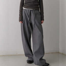 TH～ROW  阔腿裤女2025秋冬新款高腰宽松慵懒风休闲裤直筒裤