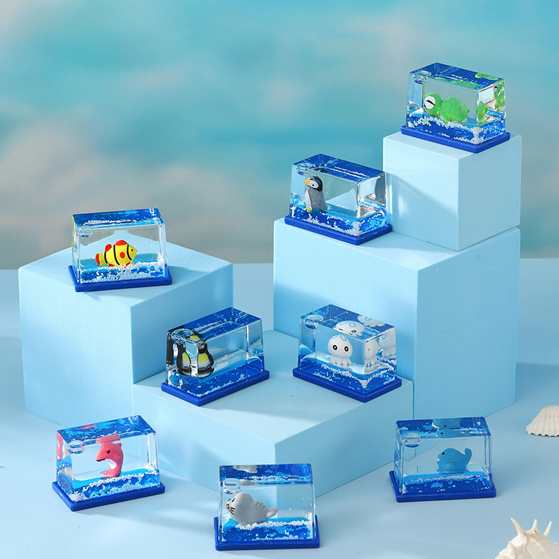 多款流体漂流瓶卡通海洋游轮入油摆件创意礼物小船海洋馆礼品批发