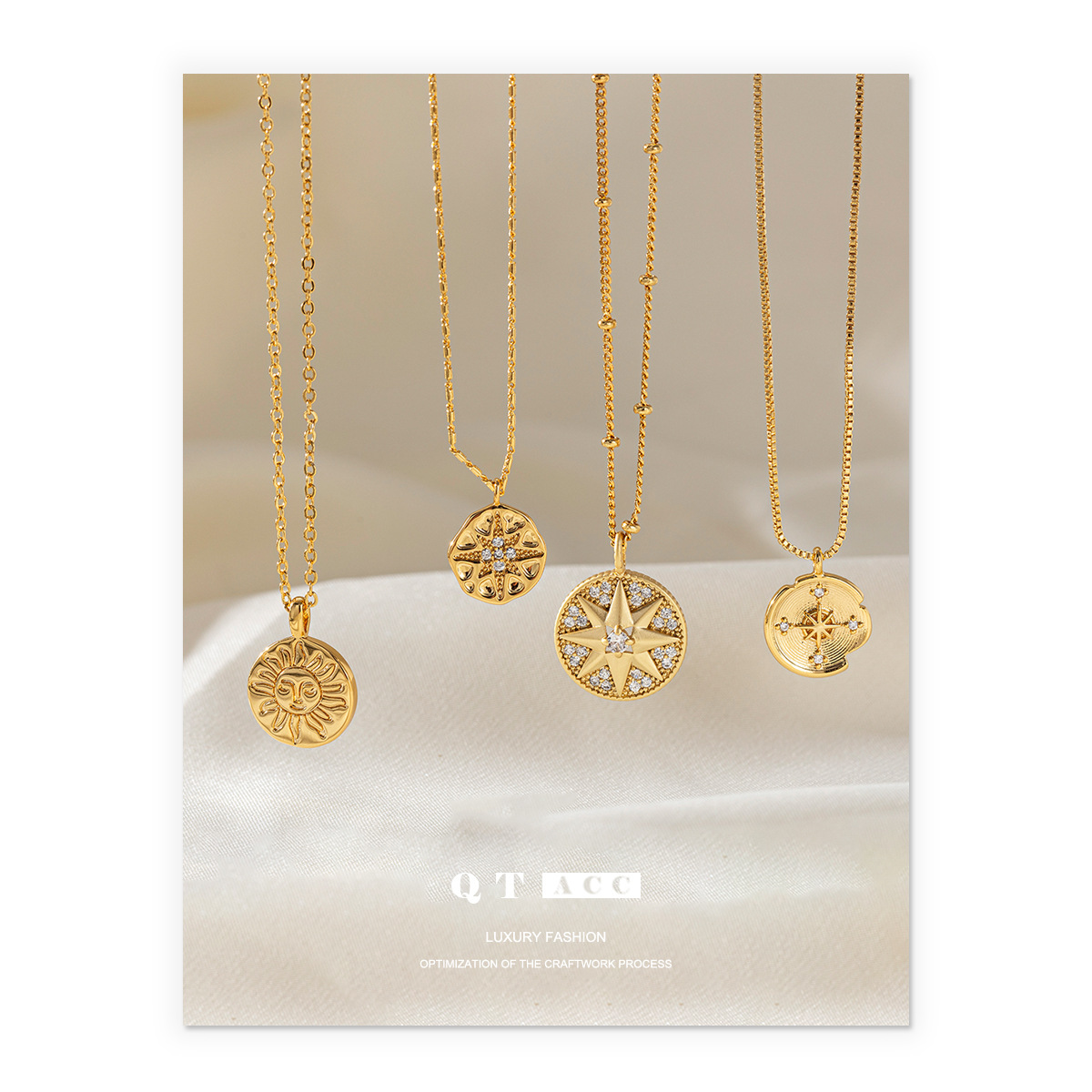Collar con colgante de brújula vintage, moderno, sencillo y exclusivo, estilo sofisticado para el día a día, artículo de moda de verano para mujer, palabras clave populares de verano.