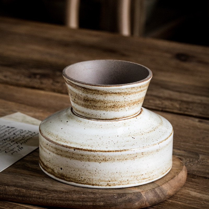 Platos de cerámica gruesa con patrón de cepillo alto, platos de platos característicos, platos de frutas de forma extraña retrógrada, exportaciones transfronterizas