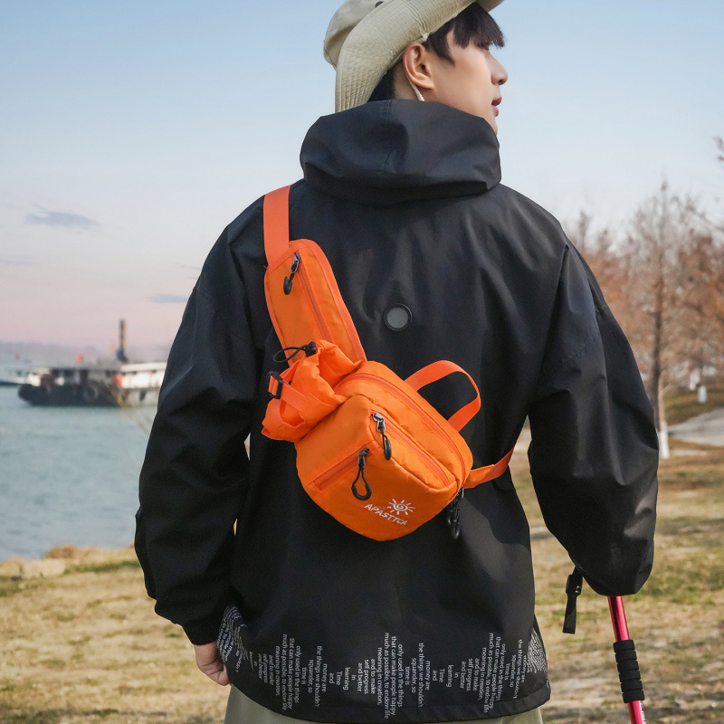 Diseño de nicho de moda al aire libre 2026 moda casual personalidad unisex bolso de pecho deportivo portátil de estilo extranjero