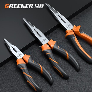 Green Forest Needle-Nose Pliers for Electricians, Industrial-Grade Multi-Functional Tools, Mini Pliers for Small Handwork, Needle-Nose Pliers