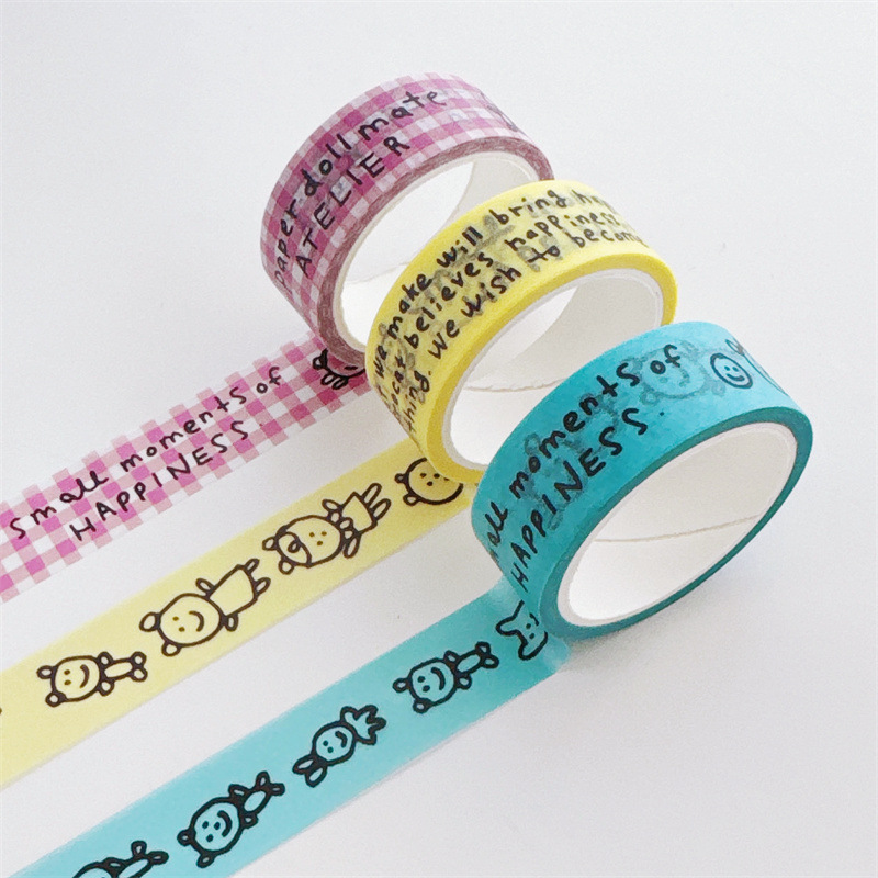 [5 m] South Korea ins Wind and paper tape simple cartoon villain English journal material sticker tape