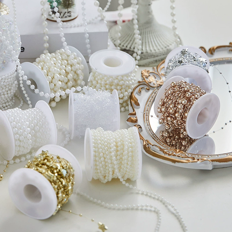 Кулон-подвеска Christmas с жемчужной цепочкой, набор для DIY бусин, пластиковый искусственный жемчуг, разные длины