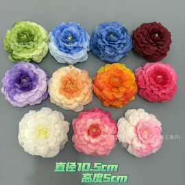 仿真油画锦鲤牡丹花头 簪花手工DIY花材婚庆花墙花排装饰摄影道具