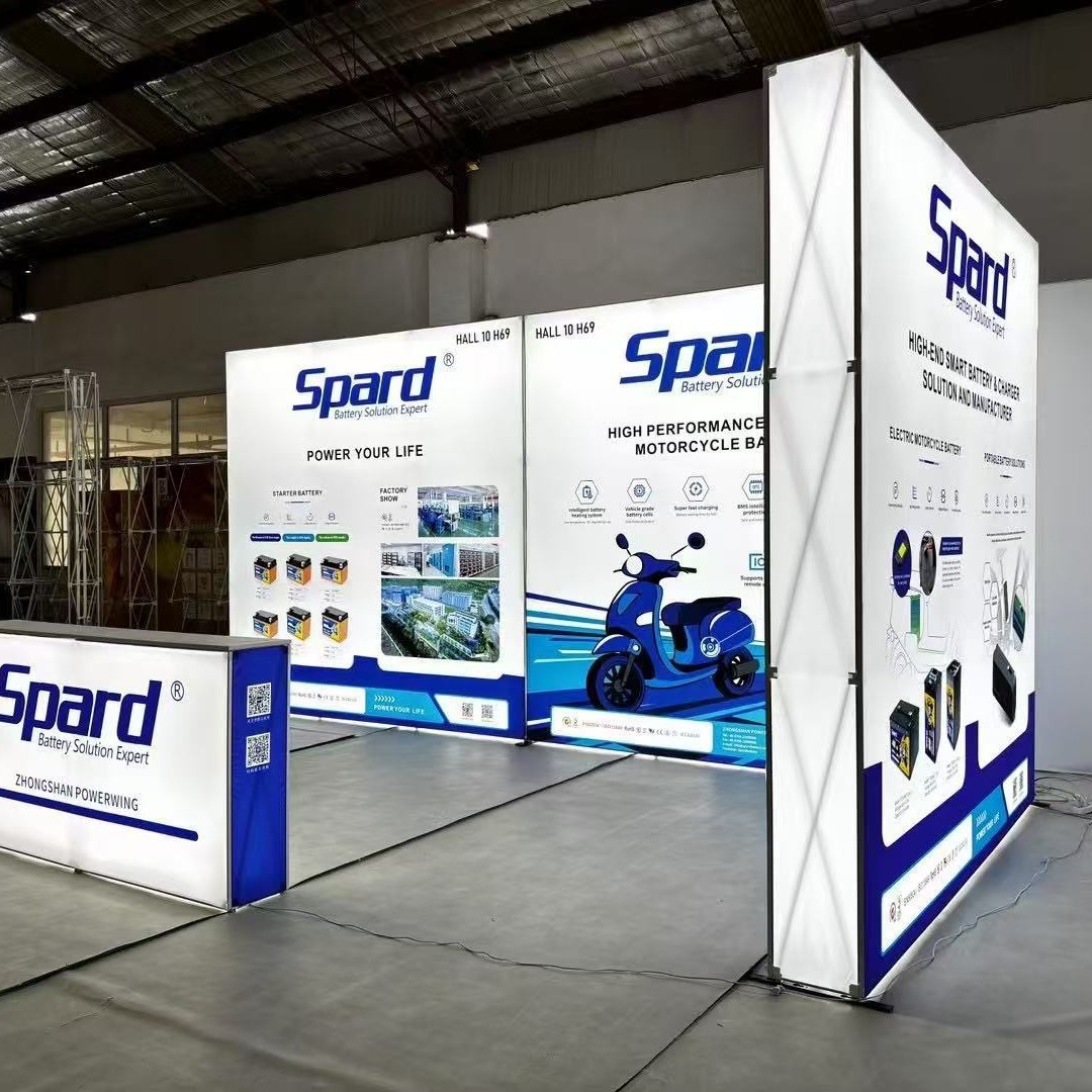 拉网展架便携式LED灯箱便于拆卸和组装展览室内广告活动织物灯箱