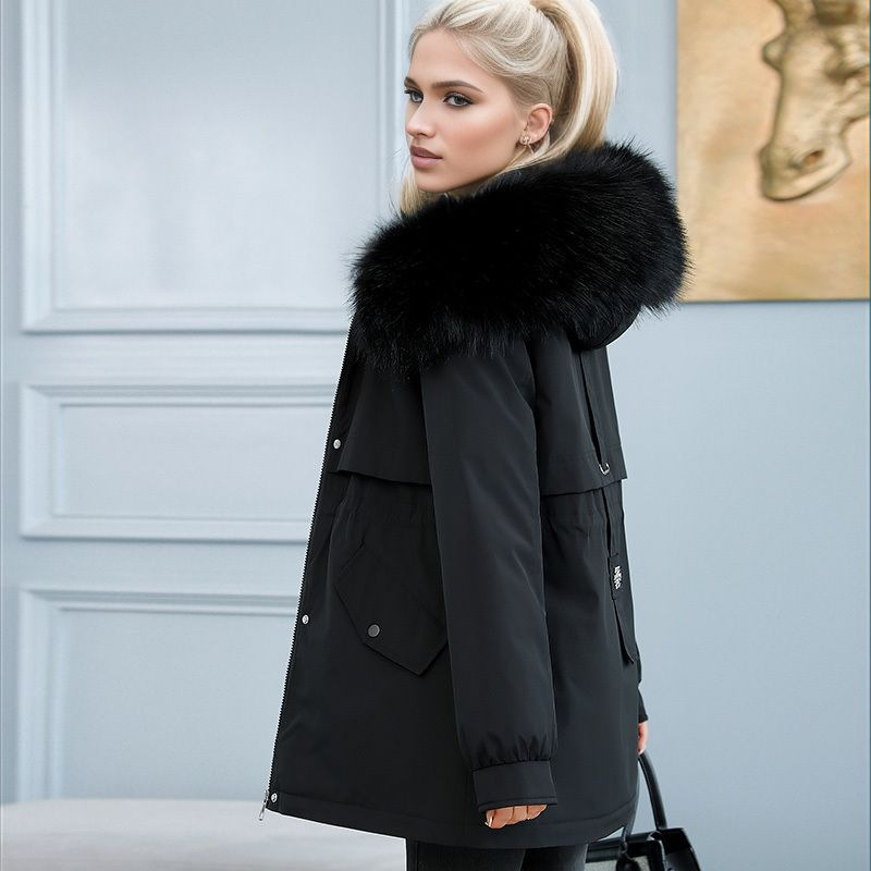 Women's Winter Coat Warm Thickened Cotton Jacket Medium Long Style_voghion.com