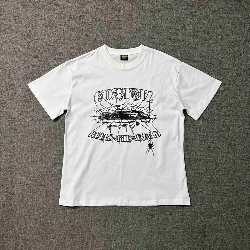 Corteiz verano nuevo diablo isla diversión carta impresión moda marca hombres y mujeres sueltos casual manga corta Camiseta cuello redondo