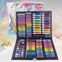 168件画笔礼盒套装儿童绘画工具水彩笔蜡笔铅笔小孩学习美术用品