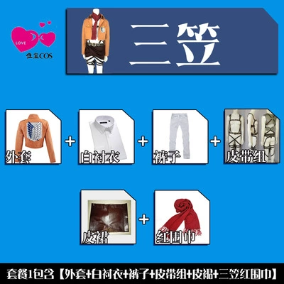 Cosplay Costume (Attack on Titan) Mikasa Full Set — Unisex Survey Corps Uniform, Faux Leather Skirt