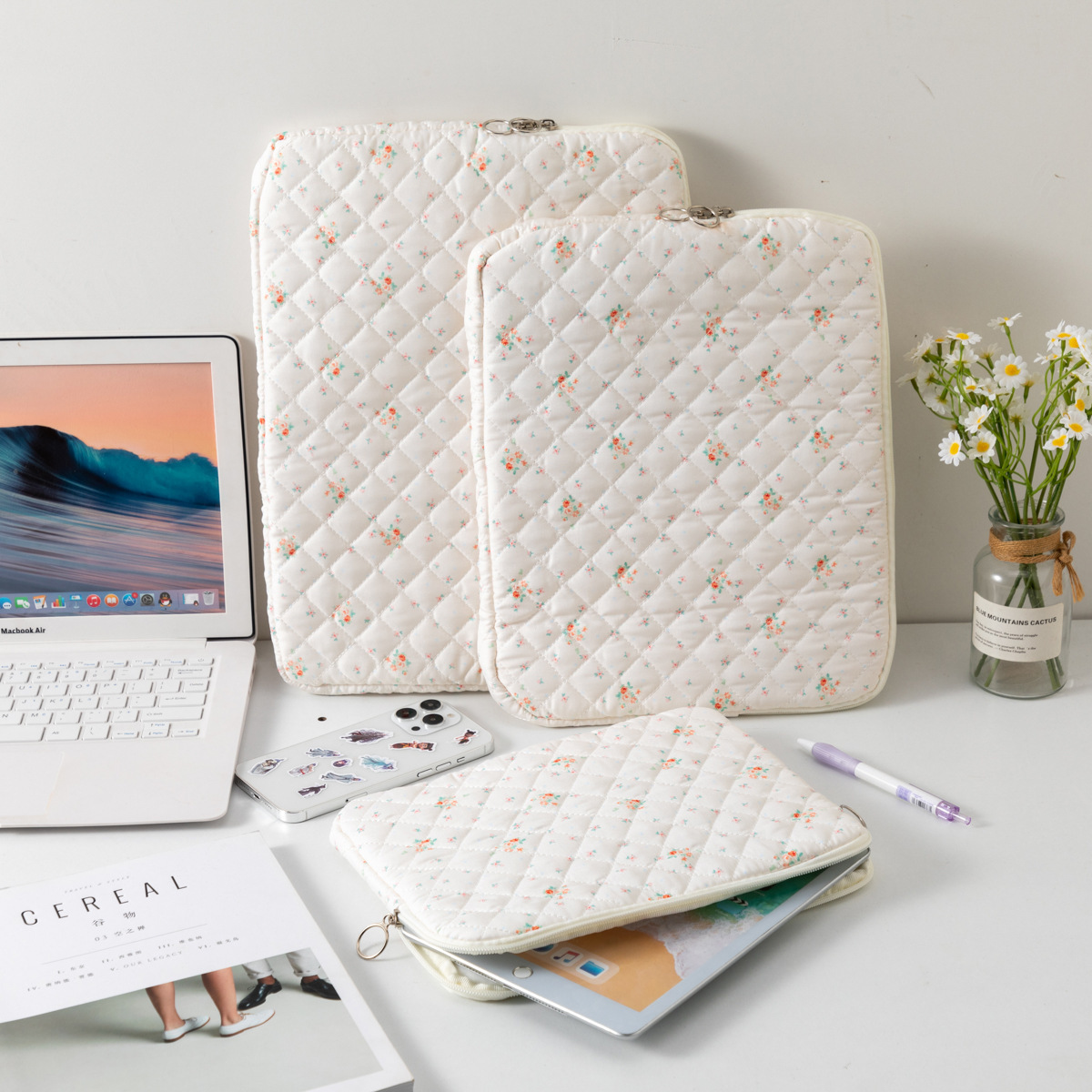 Cross-Border Minimalist Style 11inch Tablet Inner Sleeve Cotton Computer Bag Ultra-Light Scratch-Resistant Storage Bag iPad Inner Sleeve Wholesale