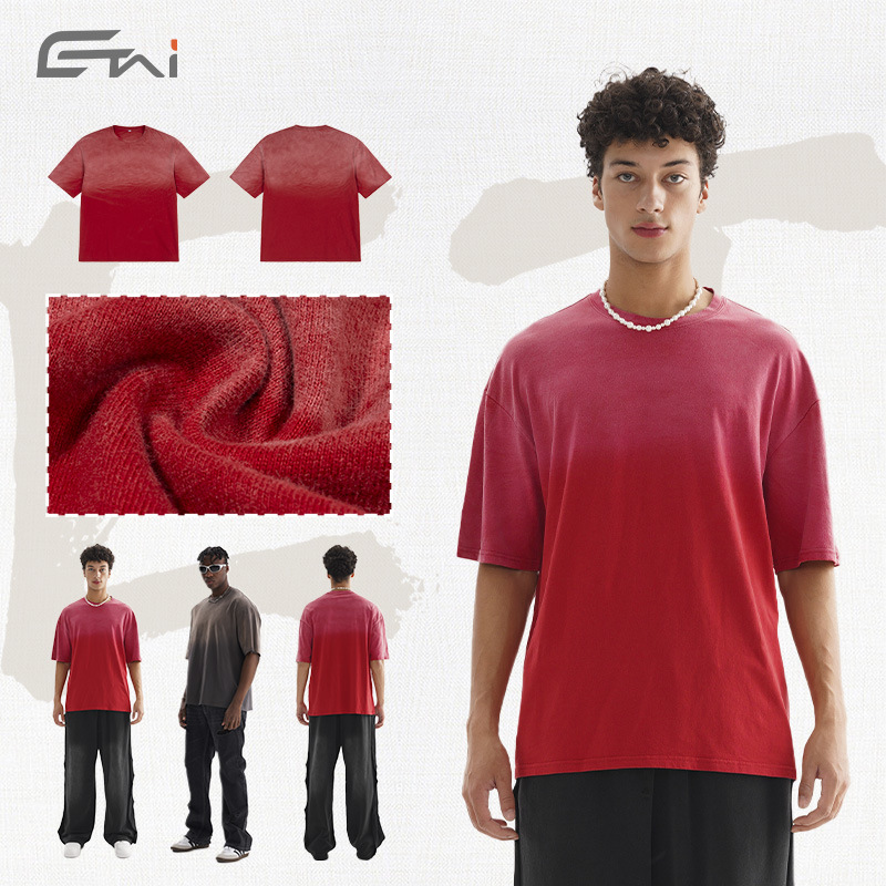 Ropa de hombre juvenil de verano casual callejera pesada lavado con agua camiseta de manga corta marca de moda de pulverización de caballo de mar de estilo retro