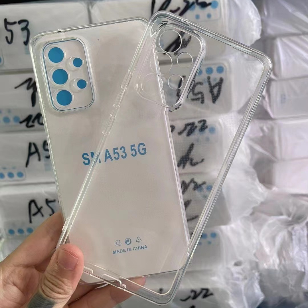 High transparent fine hole TPU phone case for Samsung brand model A53-5G flexible glue transparent phone case protective cover