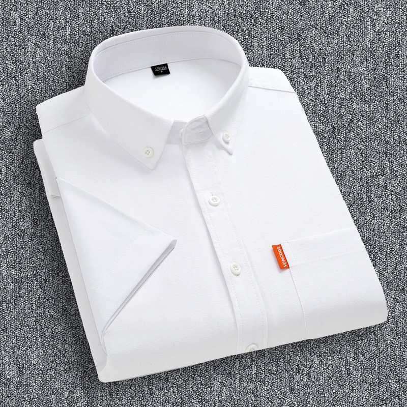 Pure Cotton Oxford Shirt Men's Long and Short Sleeve Enzyme Washed Summer Pure Cotton Casual Business Fashion Men's Shirt