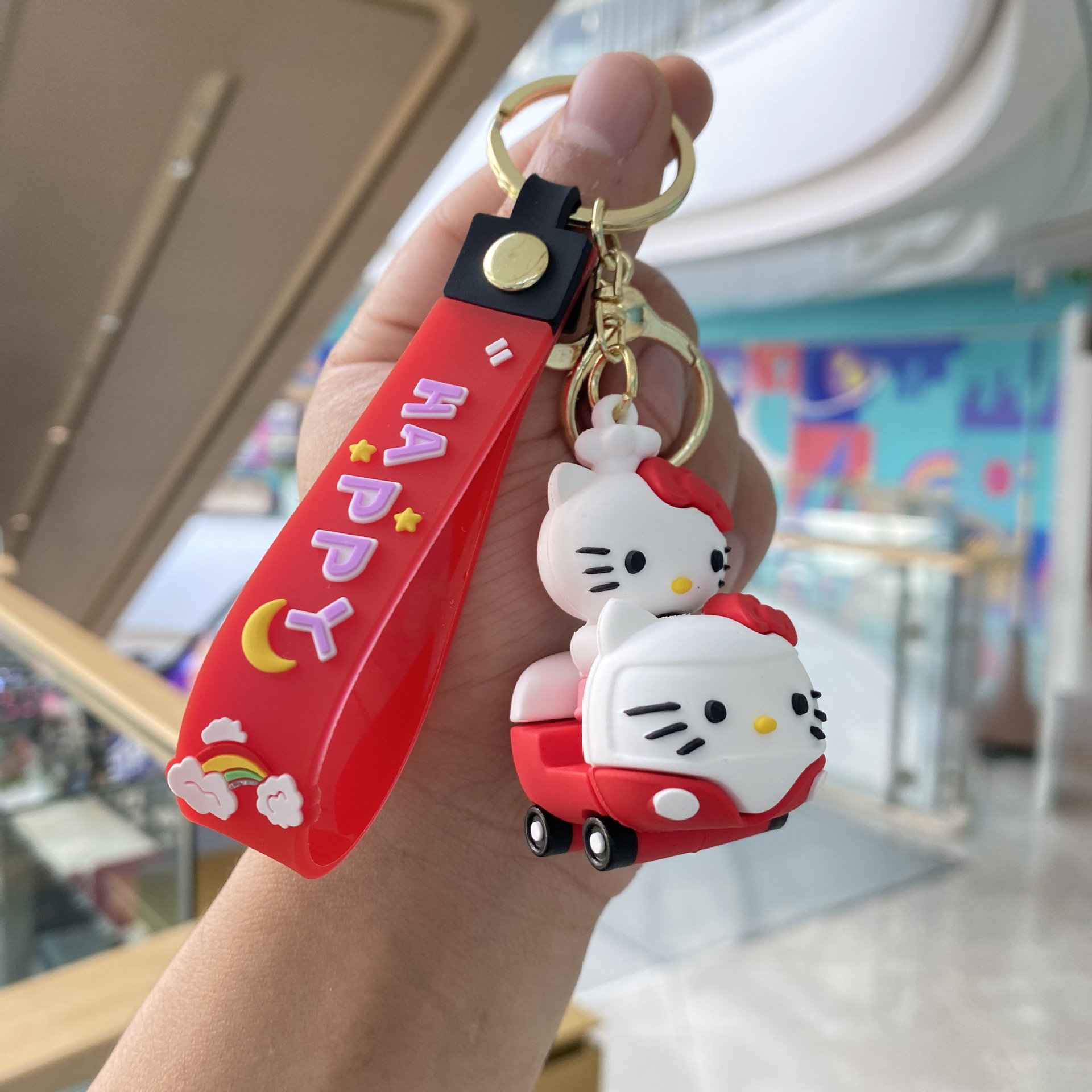Nuevo coche Sanrio llavero dibujos animados lindo muñeca colgante coolomi adornos coche bolsa llavero
