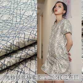 半身裙子立体工艺提花金属丝网红鞋材西装外套布料欧美走秀款面料