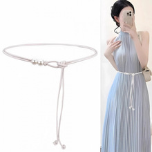 新款  小腰带女细腰间配饰配裙子毛衣长裙高级感腰绳白色装饰腰链