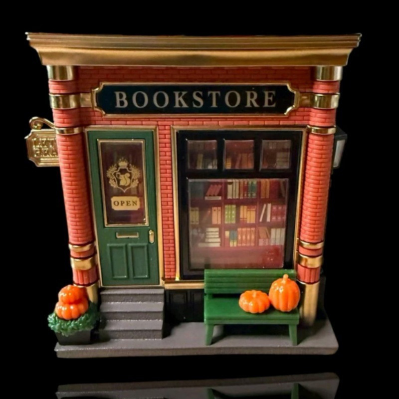跨境新品Micro Night Light Bookstore微型夜灯书店氛围摆件小屋|undefined