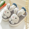 Slippers, winter footwear, cartoon non-slip keep warm plush rabbit indoor platform for elementary school students