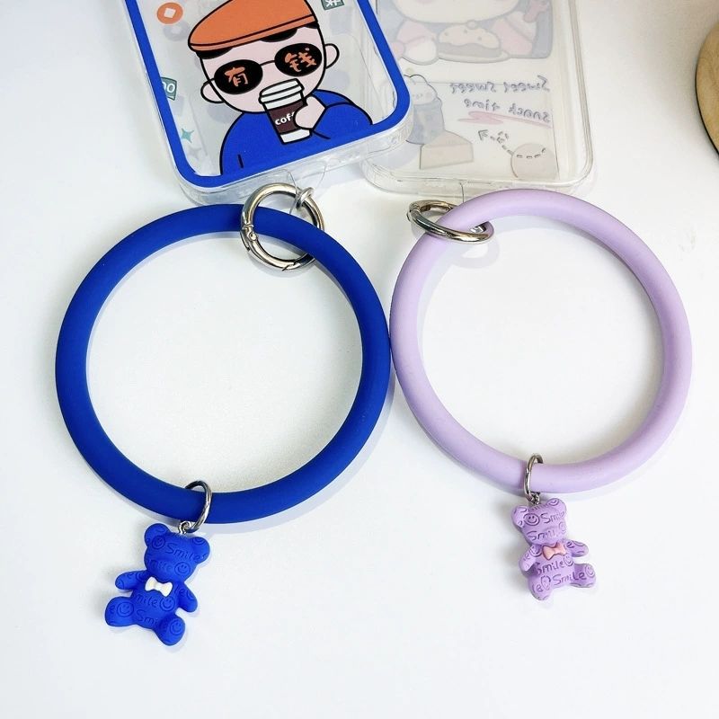 Mobile phone shell Bracelet Silicone ring Lanyard Lose Wrist strap Pendants Versatile Key buckle Portable soft Cross border