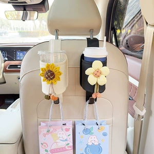Car Multifunctional Storage Box Car Seat Back Rack Water Cup Holder Seat Back Row Creative Milk Tea Storage Bucket
