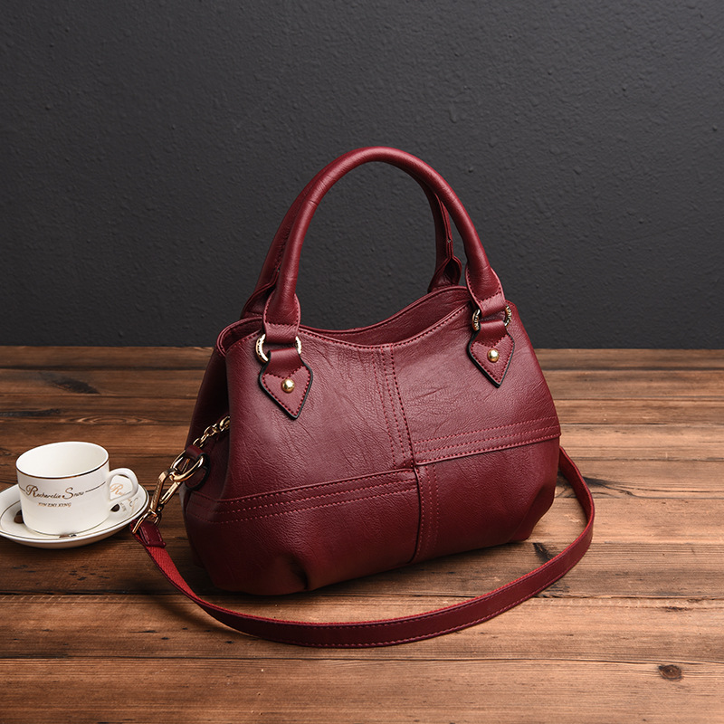Elegant Women’s Handle Bag Casual Textured Soft Leather Handbag_voghion.com