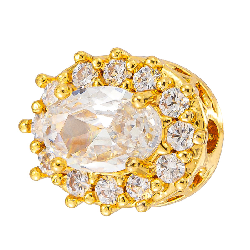 Antiguo método oro goteando aceite azul quemado colgante cuentas Dios de la riqueza atrapador de sueños flor cuentas de tambor accesorios de bricolaje joyería de transferencia