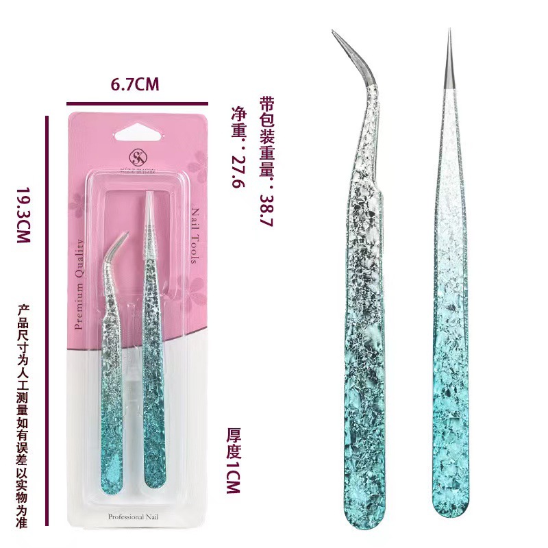 Pinzas para herramientas de belleza para uñas Pinzas para flores de hielo Pinturas de acero inoxidable para eliminar puntos negros y exprimir el acné Pinzas para uñas