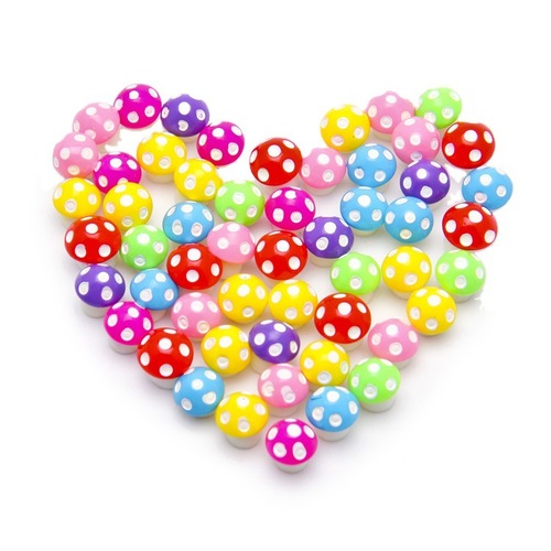 Mini colorful resin six-point mushroom moss succulent micro-landscape ecological bottle DIY accessories landscaping ornaments doll