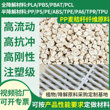 现货PP秸秆纤维稻壳麦秆料餐盒杯子牙刷盘子宠物用品原料麦秸秆PP