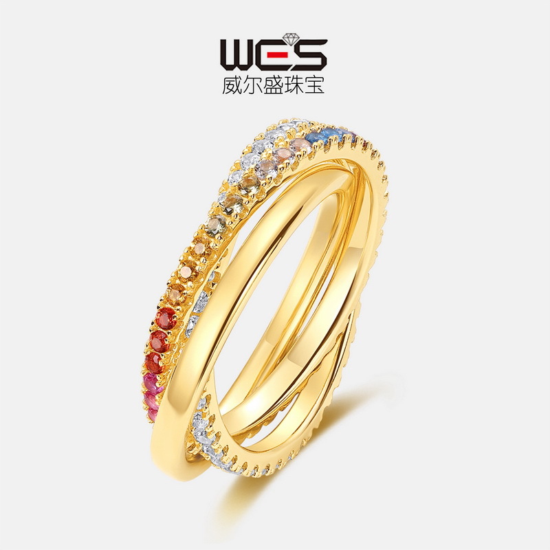 Anillo multiuso de circonio de tres capas de moda de lujo ligero transfronterizo europeo y americano