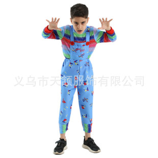 Children's ghost doll Chaghi costume Halloween horror clown play children's ghost doll soul costume boy performance clothing