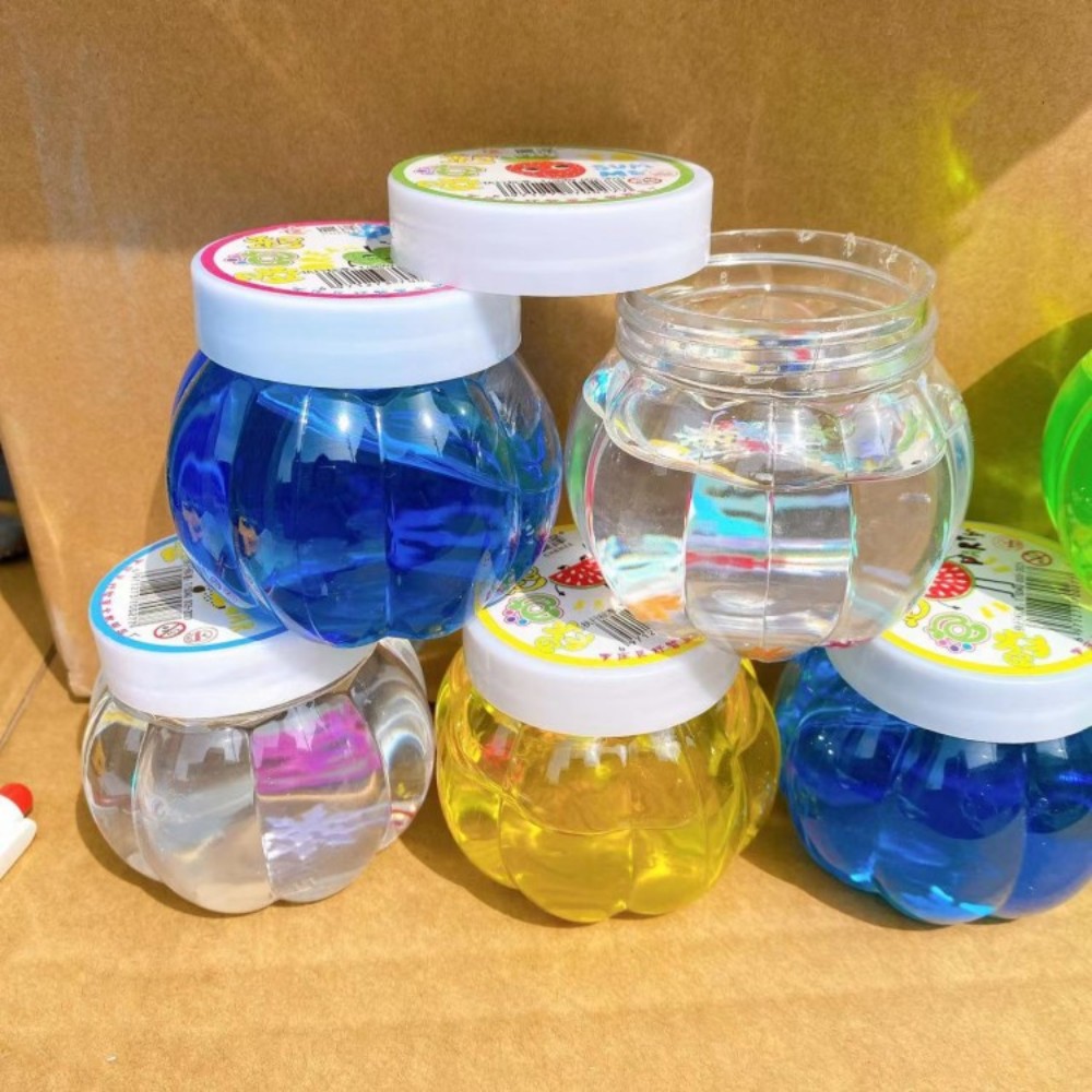 Juguete de barro de cristal colorido al por mayor de calabaza pegamento espumante delgado hecho a mano 2 yuanes grandes almacenes de alta transparente de color barro