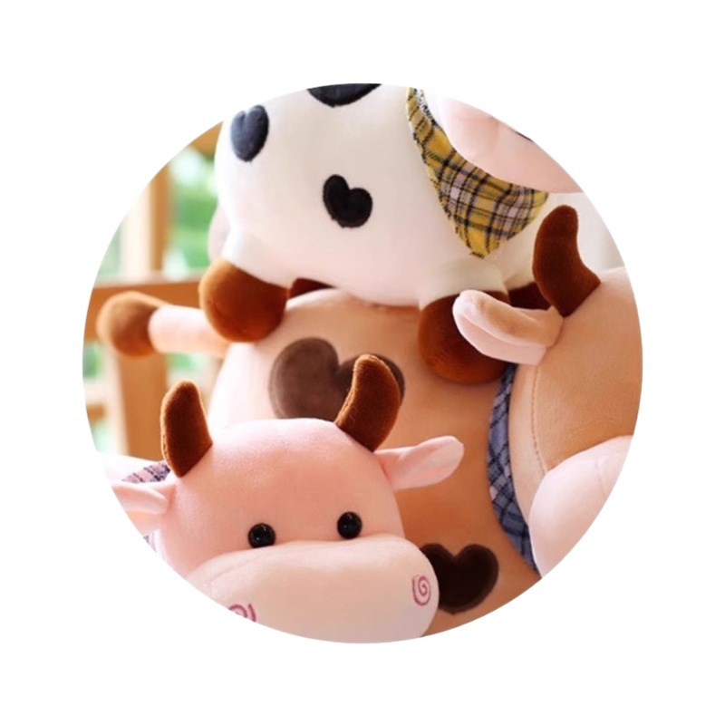 Linda muñeca de vaca, muñeca de vaca Hobby, ternera, peluche, muñeca de trapo, máquina de muñecas para dormir al por mayor