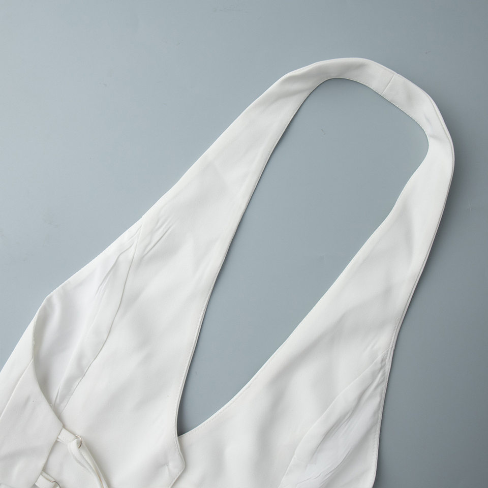 Áo vest nữ cổ V đeo cổ hở lưng dáng ngắn gợi cảm — Màu cà phê, Màu trắng, Màu đen chi tiết 16