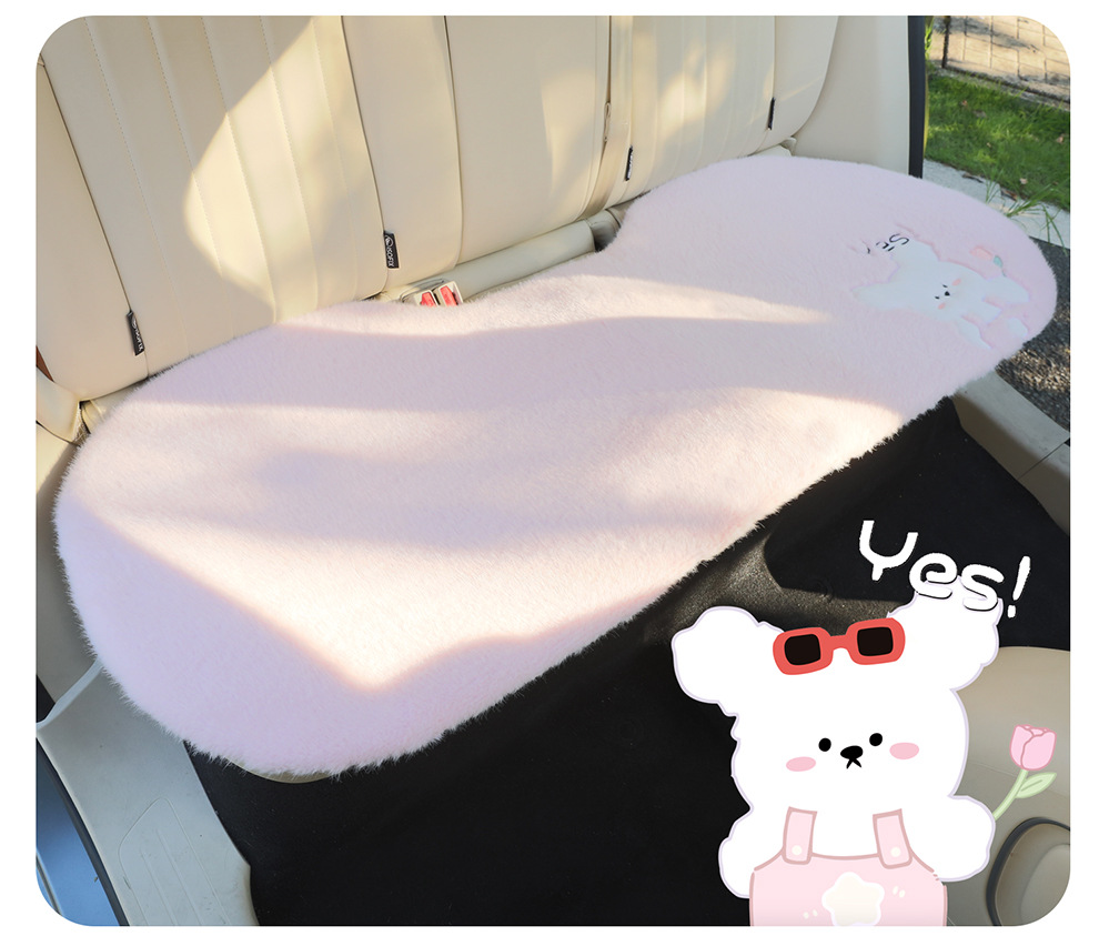 Car Seat Cushion Autumn and Winter Stuffed Warm Thickened Neutral Car Seat Cushion Three-Piece Set Winter Butt Cushion Cartoon