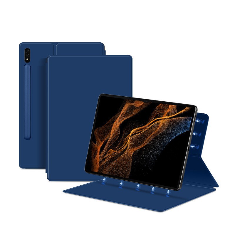 Suitable for Samsung Tab S9Fe Protective Case Plus Tablet Case S11Ultra Magnetic Double-Sided Clip S8 Computer Leather Case