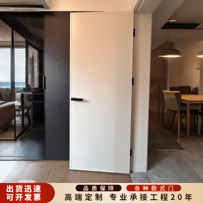 Flat-Panel Lacquered Wooden Door, Minimalist Style, Same-Color Hidden Frame Door, Soundproof Ecological Door, Silent Minimalist Bedroom Door Flat-Panel Lacquered Wooden Door, Minimalist Style, Same-Color Hidden Frame Door, Soundproof Ecological Door, Silent Minimalist Bedroom Door