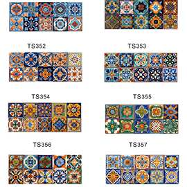 TS352-359 跨境墙面装饰贴纸摩洛哥风格瓷砖贴客厅卧室装饰画墙贴