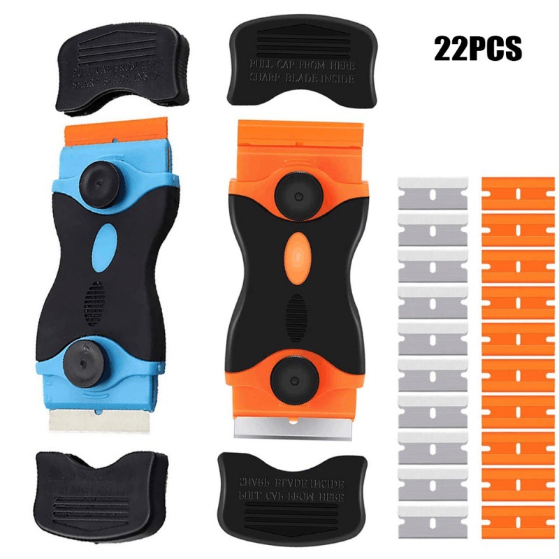 跨境热卖22件套便携双刃刮刀铲刀刀片组合去除窗车窗胶水残留物