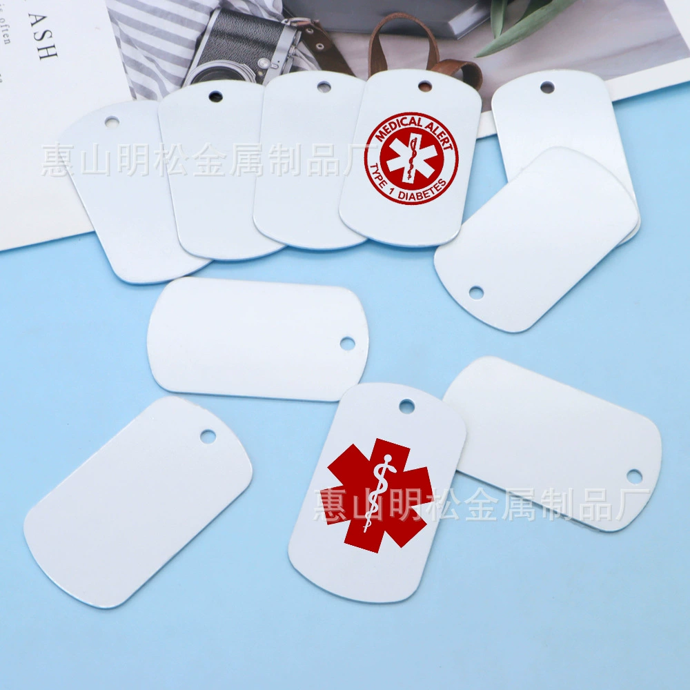 Заготовки для бирок для животных из алюминия для сублимации, заготовки для бирок для собак, аксессуары-подвески в форме кости.